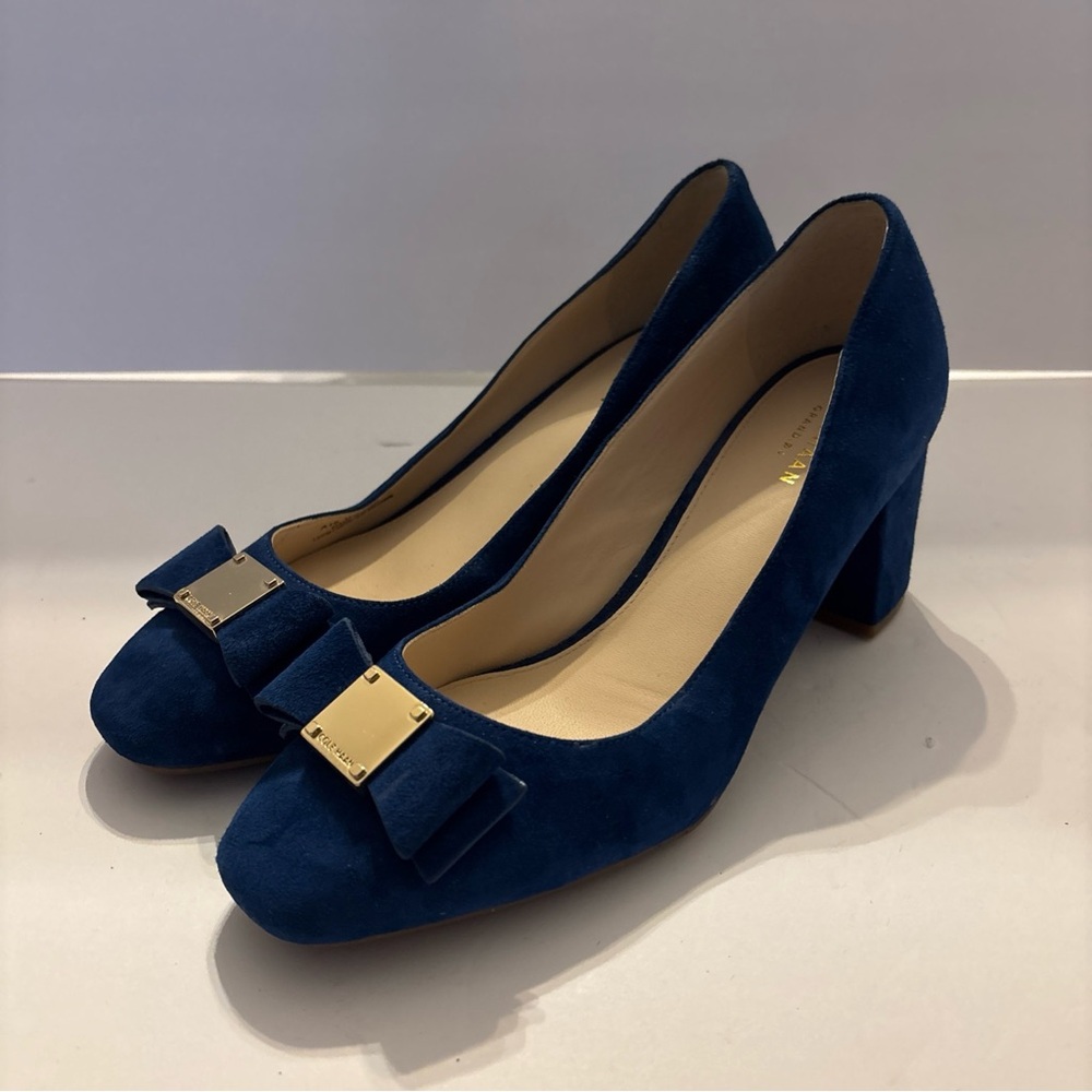 Elegant Blue Suede Pumps